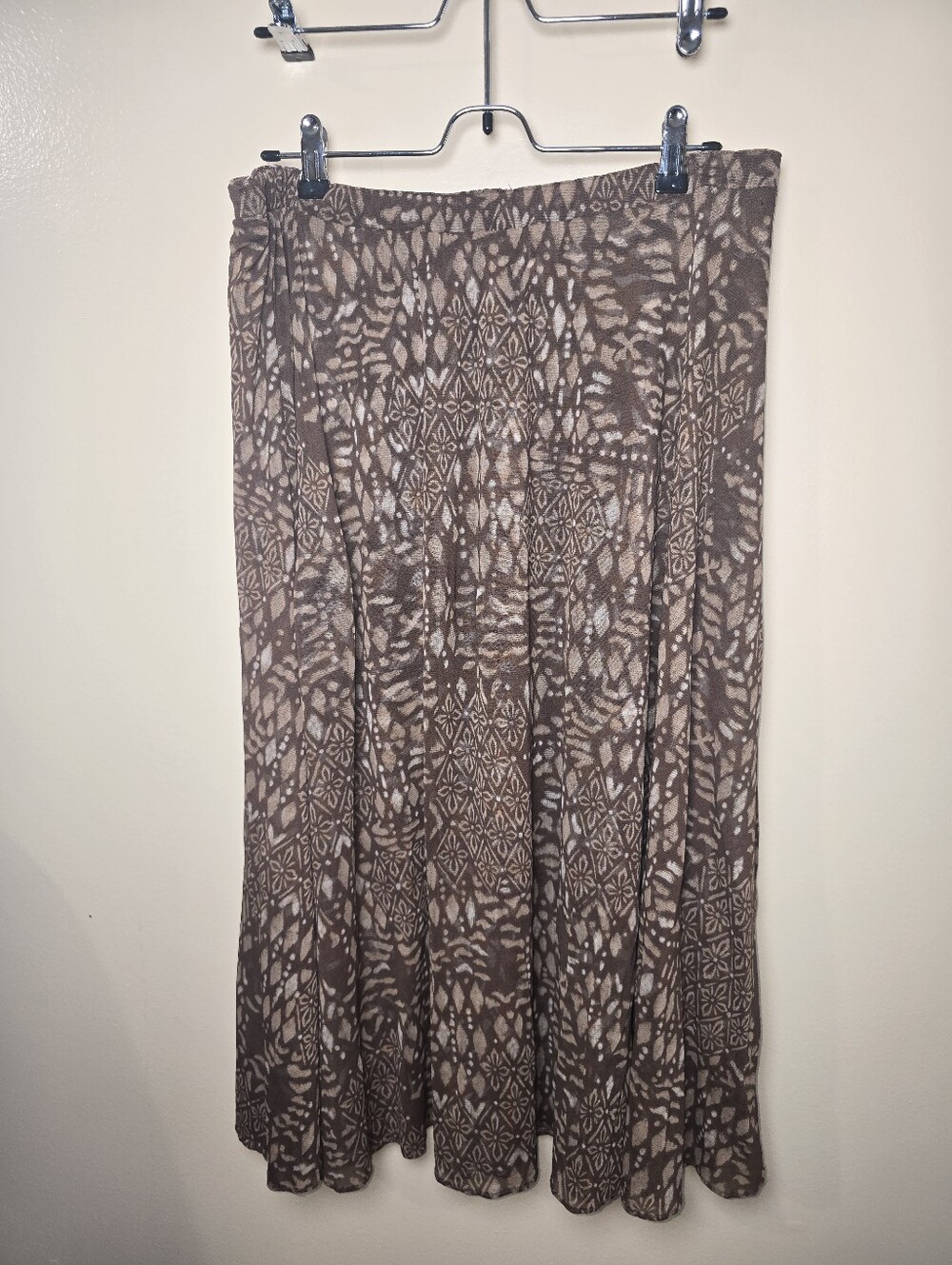 Coldwater Creek Reversible Abstract Geometric Print Nylon Midi Skirt PL 1